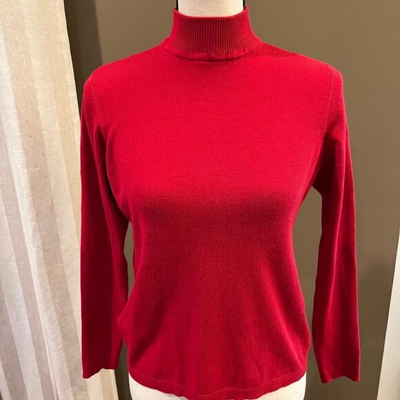 Chicos Red Mock Sweater, Size Small, (Size 0 in Chicos), - Picture 1 of 5